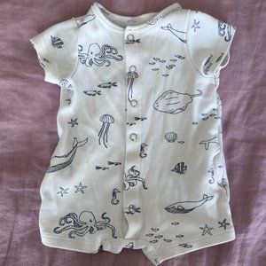 Pehr Organic Cotton Romper in Marine Life